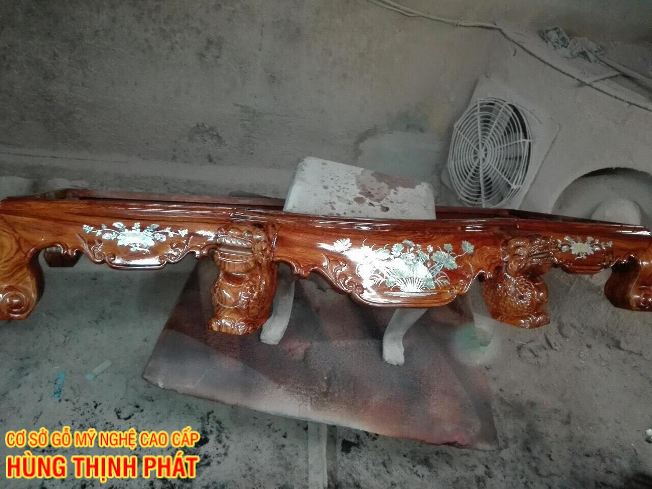 chân tủ thờ gỗ Cẩm Lai khảm Xà Cừ